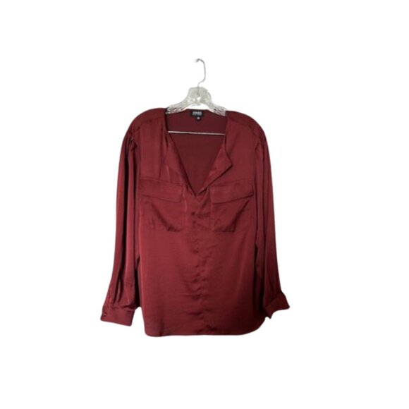 Jones New York Brick Red Button-Up Blouse Women’s 1X NWT Versatile Chic - Picture 2 of 6